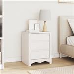 vidaXL Nachtkastje met lade Wit 45 x 35 x 56 cm Massief grenenhout
