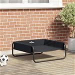 vidaXL Verhoogd Hondenbed Zwart ML Oxford Stof en Staal
