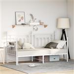 vidaXL Slaapbank met uitschuifbed 75x190 cm staal wit
