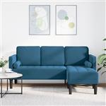 vidaXL Bankstel Blauw 173 x 131 x 67 cm Fluweel
