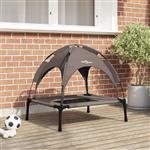 vidaXL Verhoogd Hondenbed Bruin Metaal 76 x 62 x 70.5 cm Inklapbaar