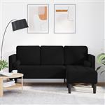 vidaXL Bankstel Zwart 173 x 131 x 67 cm Fluweel