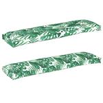 vidaXL Palletkussens voor een bank - 2 stuks, bladpatroon, 150x40x8 cm, oxford stof