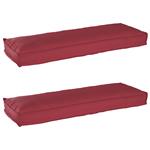 vidaXL Palletkussens 2 st bank 120x40x8 cm oxford stof wijnrood