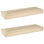 vidaXL Palletkussens 2 st bank 120x40x8 cm oxford stof beige