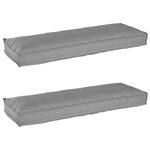 vidaXL Palletkussens 2 st bank 120x40x8 cm oxford stof grijs