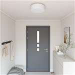 vidaXL Plafondlamp vlakke montage Ø 38 cm E27 stof wit