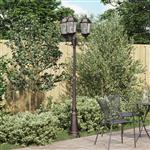 vidaXL Tuin Lamp Paal 3-Lamp E27 Brons 235 cm Aluminium