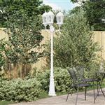 vidaXL Tuinlampenpaal 3-Lamp E27 Wit 235 cm Aluminium