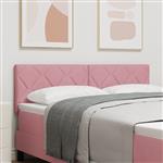 vidaXL Hoofdbord met Diamantblok Ontwerp in Roze, 144 cm, Fluweel