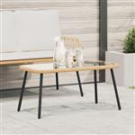 vidaXL Salontafel 90x45x42 cm poly rattan naturel