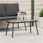 vidaXL Salontafel 90x45x42 cm poly rattan zwart