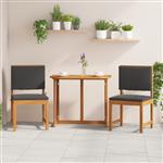 vidaXL Tuinstoelen 2 st zonder armleuningen met kussens acaciahout