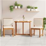 vidaXL Tuinstoelen 2 st zonder armleuningen met kussens acaciahout