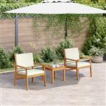 vidaXL Tuinstoelen 2 st met kussens massief acaciahout