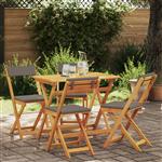 vidaXL 5-delige Bistro Set met Kussens van Massief Acaciahout