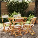vidaXL 5-delige Opvouwbare Bistro Set met Kussens van Massief Acaciahout