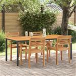 vidaXL Tuin Tafel 200x90x75 cm van Massief Acaciahout en Metaal