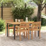 vidaXL Tuin tafel 150x90x75 cm van massief acaciahout en metaal