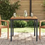 vidaXL Tuin Tafel 90x90x75 cm van Massief Acaciahout en Metaal