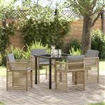 vidaXL Tuin Eetset 5 pcs Beige poly rattan