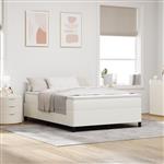 vidaXL Bedframe 140x200 cm ribfluweel crèmekleurig