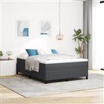 vidaXL Bedframe 140x190 cm ribfluweel donkergrijs
