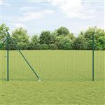 vidaXL Hekpalen 7 pcs Groen Ø32mm 170 cm Gegalvaniseerd staal