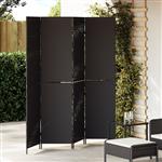 vidaXL Kamerscherm Zwart 195 x 180 cm poly rattan