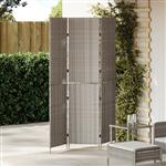 vidaXL Kamerscherm Vouw Handmatig Grijs 147 x 180 cm poly rattan