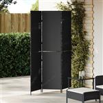 vidaXL Kamerscherm Vouw Handmatig Zwart 146 x 180 cm poly rattan