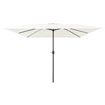 vidaXL Tuinparasol Wit, Zwart 295 x 295 x 245 cm Polyester, Staal