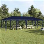 vidaXL Partytent Blauw, Wit 800 x 400 x 266 cm Polyester, Staal