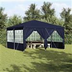 vidaXL Partytent Blauw, Wit 400 x 400 x 266 cm Polyester, Staal