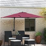 vidaXL Tuinparasol Rood, Zwart 248.5 x 247.5 x 160 cm Polyester, Staal