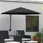vidaXL Tuinparasol Zwart, Zwart 248 x 248 x 148 cm Polyester, Staal