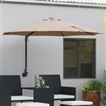 vidaXL Tuinparasol Taupe, Zwart 248 x 248 x 148 cm Polyester, Staal