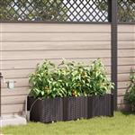 vidaXL Plantenbakken 3 st met waterirrigatiesysteem bruin