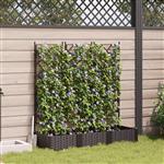vidaXL Tuindruppel met Trellis 3 pcs Bruin 120 x 40 x 125,5 cm PP