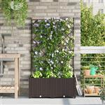 vidaXL Tuindruppel met Trellis 2 pcs Bruin 80 x 40 x 143 cm PP