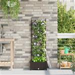 vidaXL Tuindruppel met Trellis Bruin 40 x 40 x 125,5 cm PP