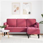 vidaXL Bankstel Wijnrood 173 x 131 x 67 cm Fluweel