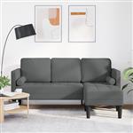 vidaXL Bankstel Donkergrijs 173 x 131 x 67 cm Stof