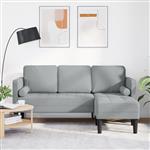 vidaXL Bankstel Lichtgrijs 173 x 131 x 67 cm Stof