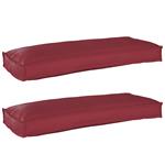 vidaXL Palletkussens 2 st bank 100x40x8 cm oxford stof wijnrood