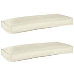 vidaXL Palletkussens 2 st bank 100x40x8 cm oxford stof crèmekleurig