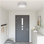 vidaXL Plafondlamp vlakke montage Ø 38 cm E27 stof grijs