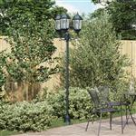 vidaXL Tuinlamp paal 3 lampen E27 220 cm aluminium groen
