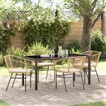 vidaXL Tuin Eetset 5 pcs Bruin poly rattan