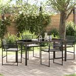 vidaXL Tuin Eetset 5 pcs Zwart Poly riet